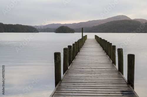 Wooden jetty in the lake district