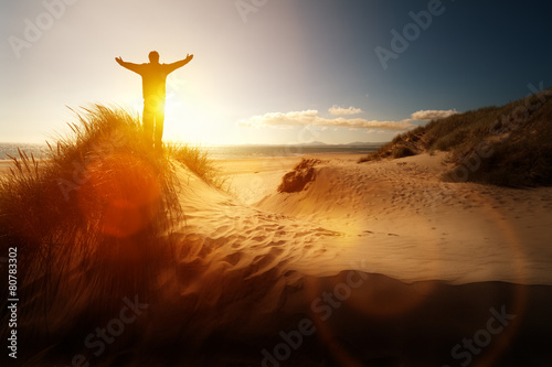 Worship and praise on a beach