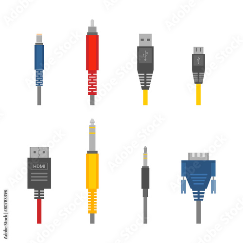 Color vector various audio connectors and inputs