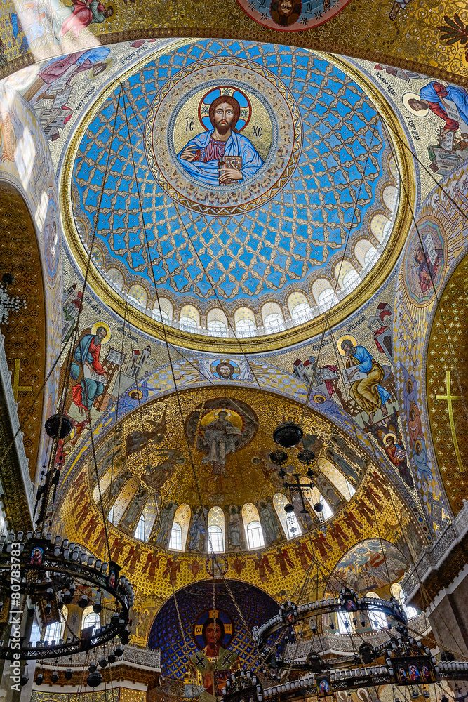 The painting on the dome of the Naval Cathedral of St Nicholas