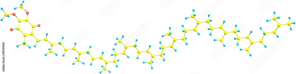Ubiquinone molecule isolated on white Ubiquinone molecule isolated on white