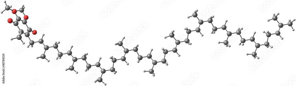 Ubiquinone molecule isolated on white Ubiquinone molecule isolated on white