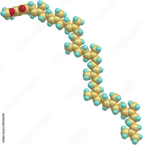 Ubiquinone molecule isolated on white