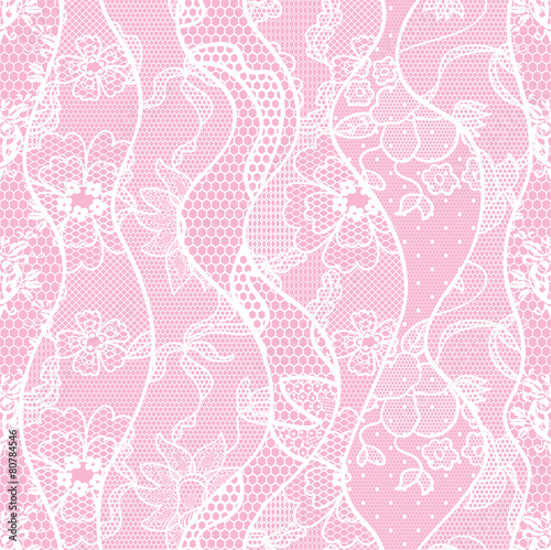 Lace seamless pattern with flowers