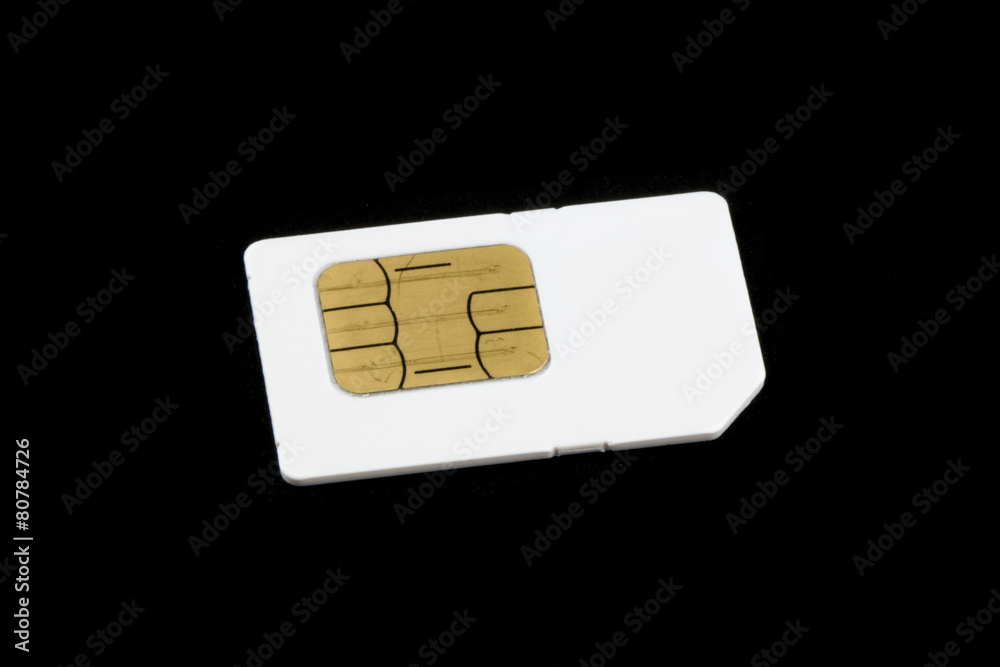 Old sim card isolated on black Old sim card isolated on black