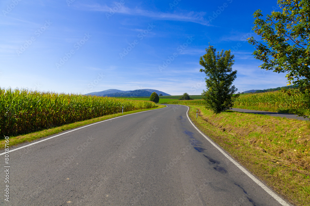 Landscape in the Czech Republic,blue sky