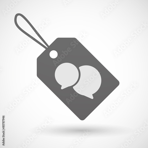 Shopping label icon with a comic balloon