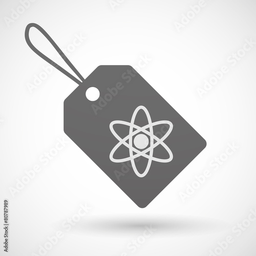 Shopping label icon with an atom