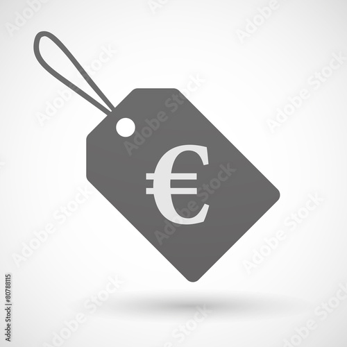 Shopping label icon with an euro sign