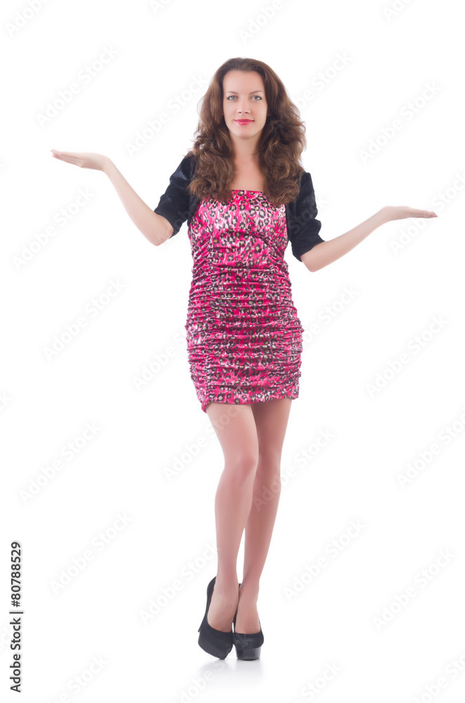 Female model isolated on white