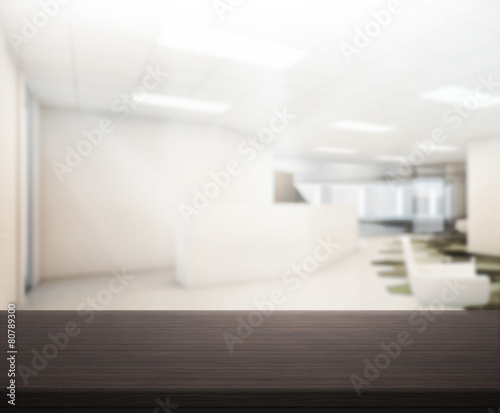 Table Top And Blur Office Background