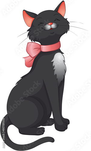 stolze schwarze Katze