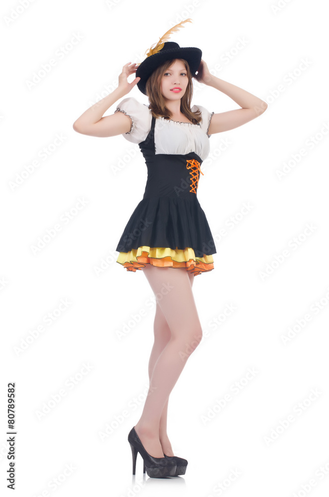Girl in bavarian costume isolated on white Girl in bavarian costume isolated on white