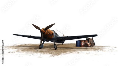 Messerschmitt Bf 109 Airplane - isolated on white background