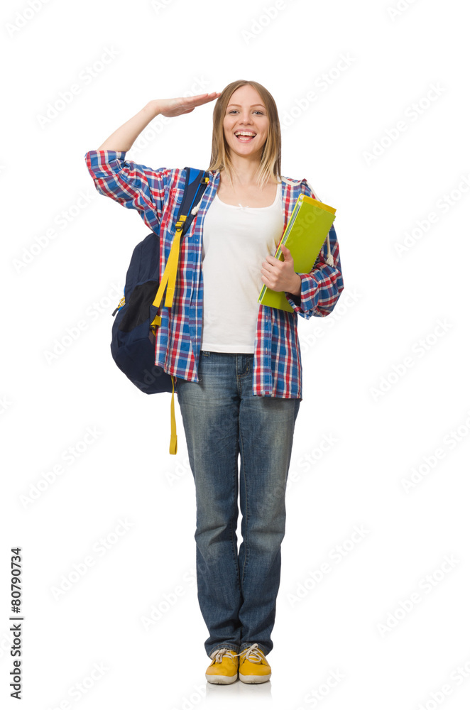 Young student isolated on white Young student isolated on white