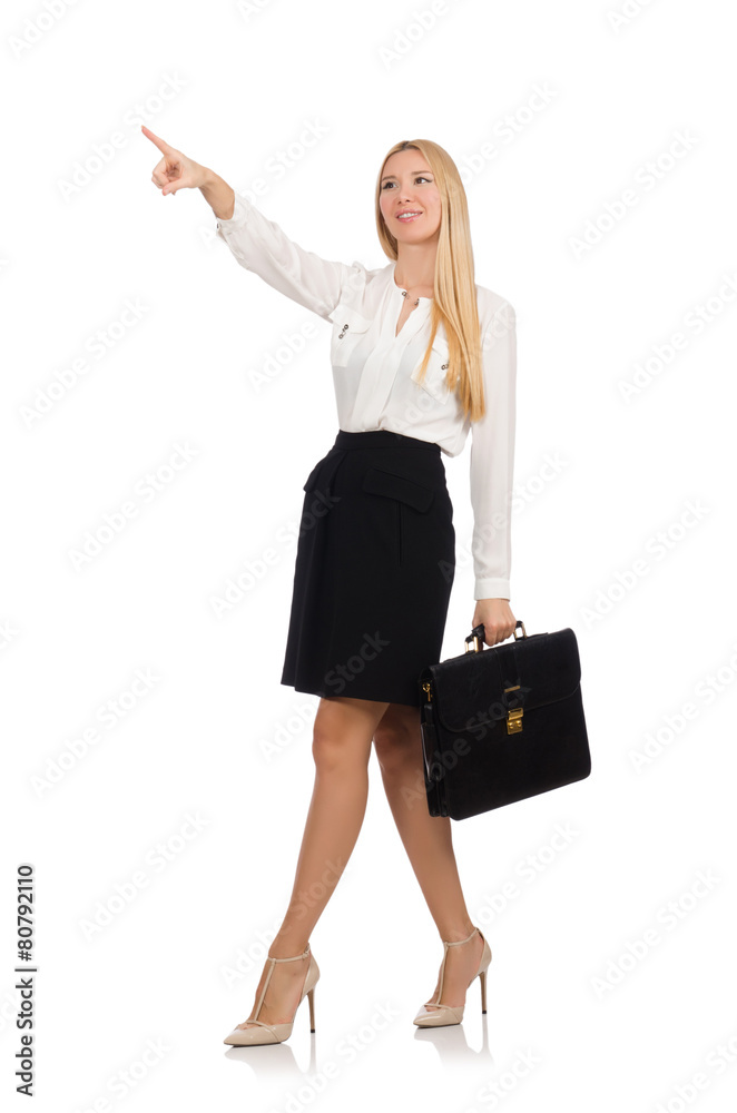 Businesswoman in business concept isolated on white Businesswoman in business concept isolated on white