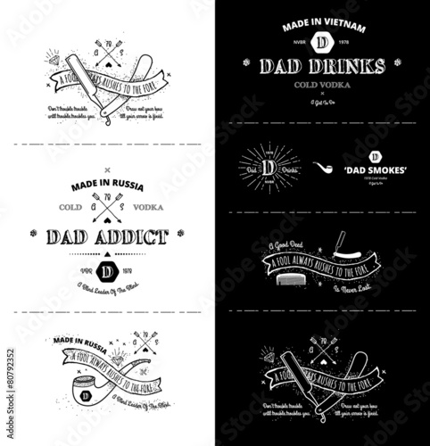 vector set - Trendy Retro Vintage Insignias - Badges
