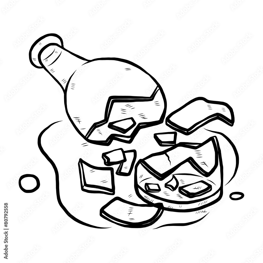 broken glass bottle Stock Vector Adobe Stock