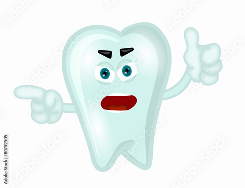 Angry tooth funny cartoon illustration children dientist