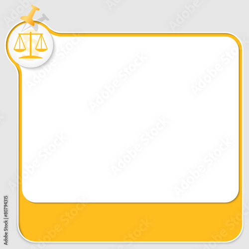 yellow text box with pushpin and law symbol