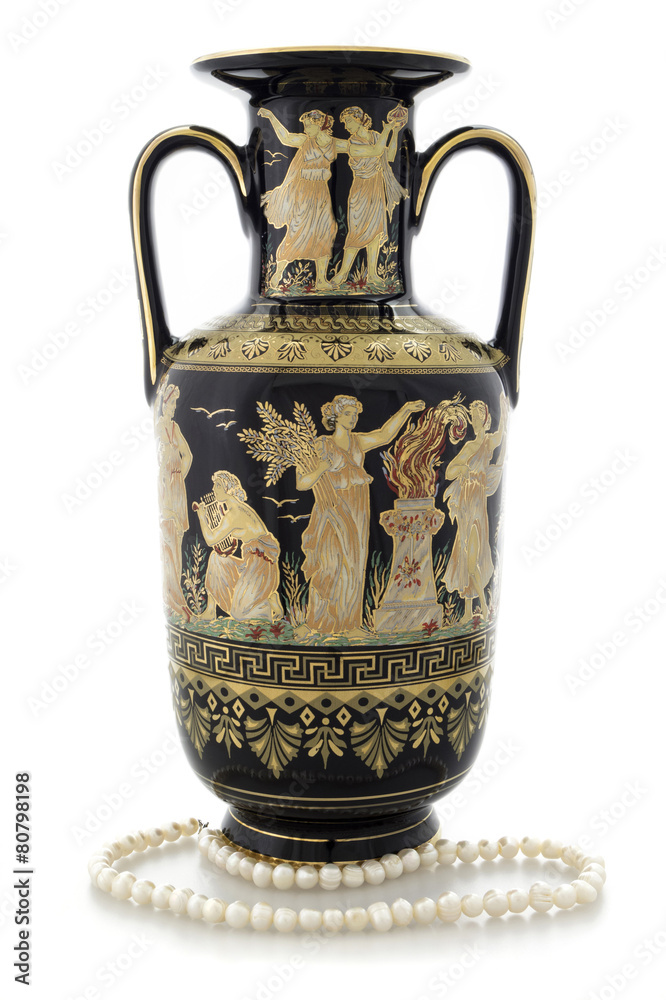 antique vase on white background