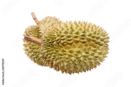 King of fruits  durian isolated on white background