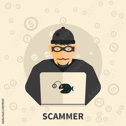 Scammer, hacker, internet theft