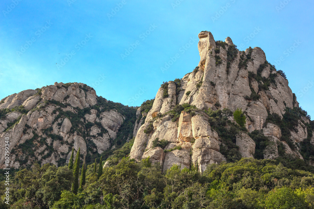 View of Montserrat mountains, Catalonia, Spain.
