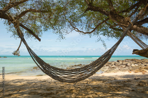 Romantic cozy hammock in the shadow of the tree © arhendrix