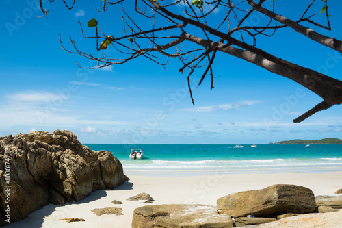 Boats on Koh Samet beach, Thailand. photo