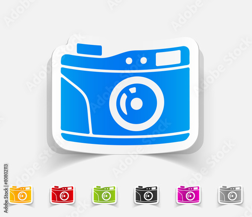 realistic design element. old photocamera