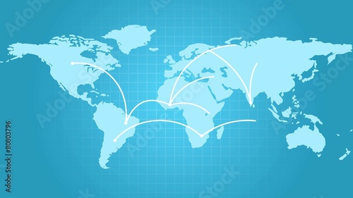 Networking over world map background