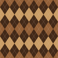 Handdoek met foto Bruin patronen Argyle ruitpatroon bruine textuur  © elena_76k