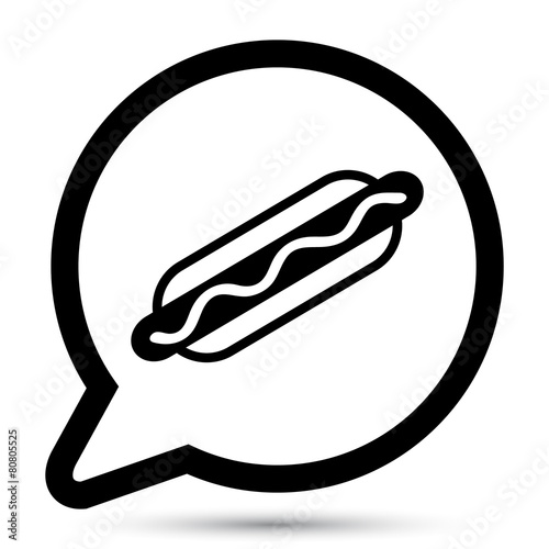 Vector hotdog bubble icon.