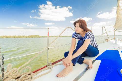 woman on the yacht