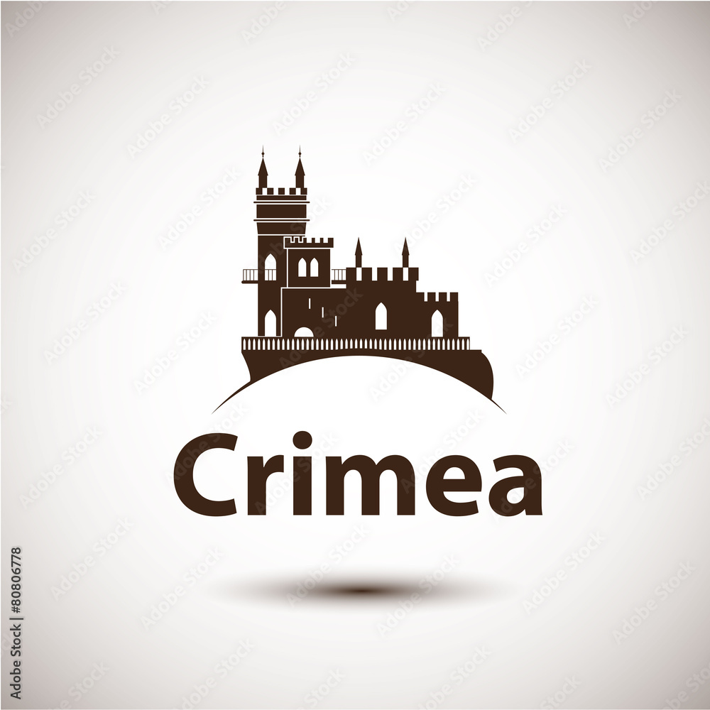 Vector linear symbol of Crimea The castle Swallow's Nest