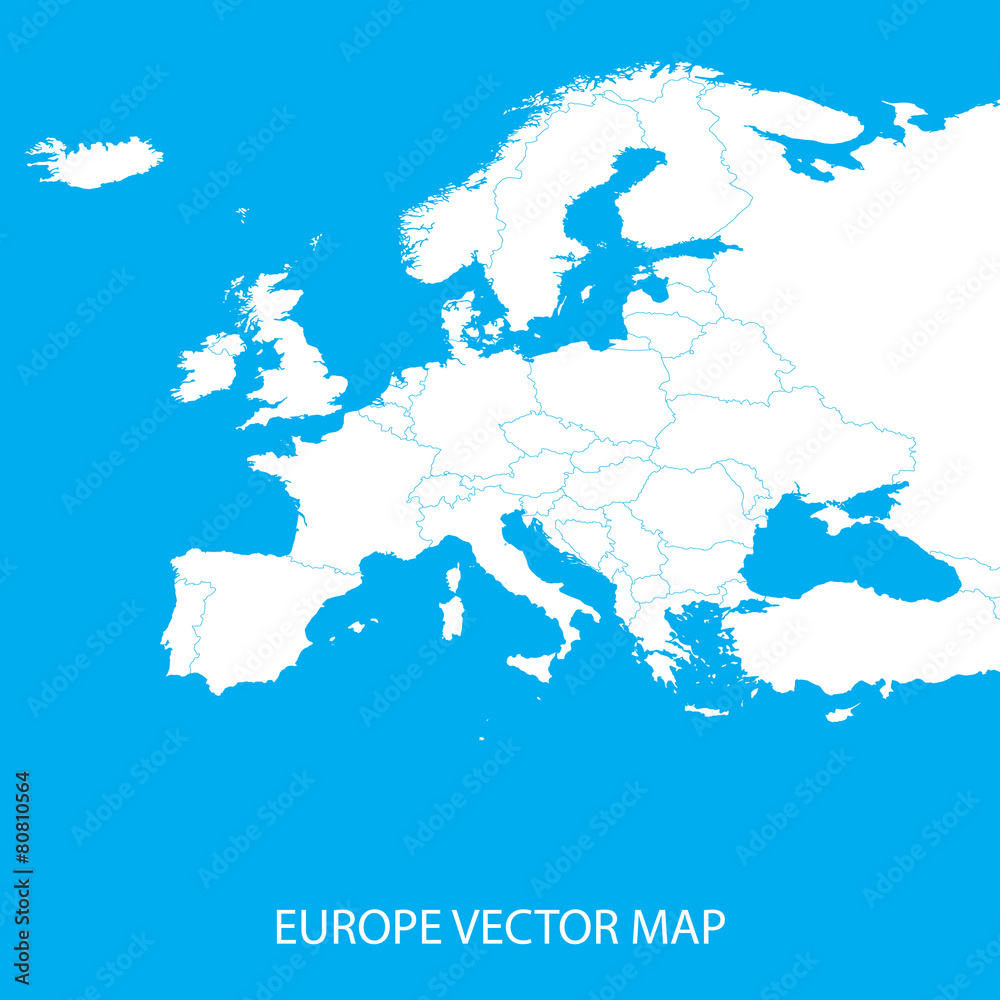 Fototapeta premium Europe Political Map