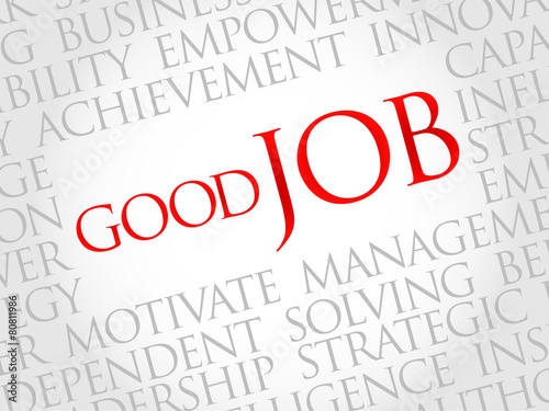Good Job word cloud, business concept