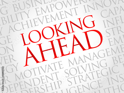 Looking ahead word cloud, business concept