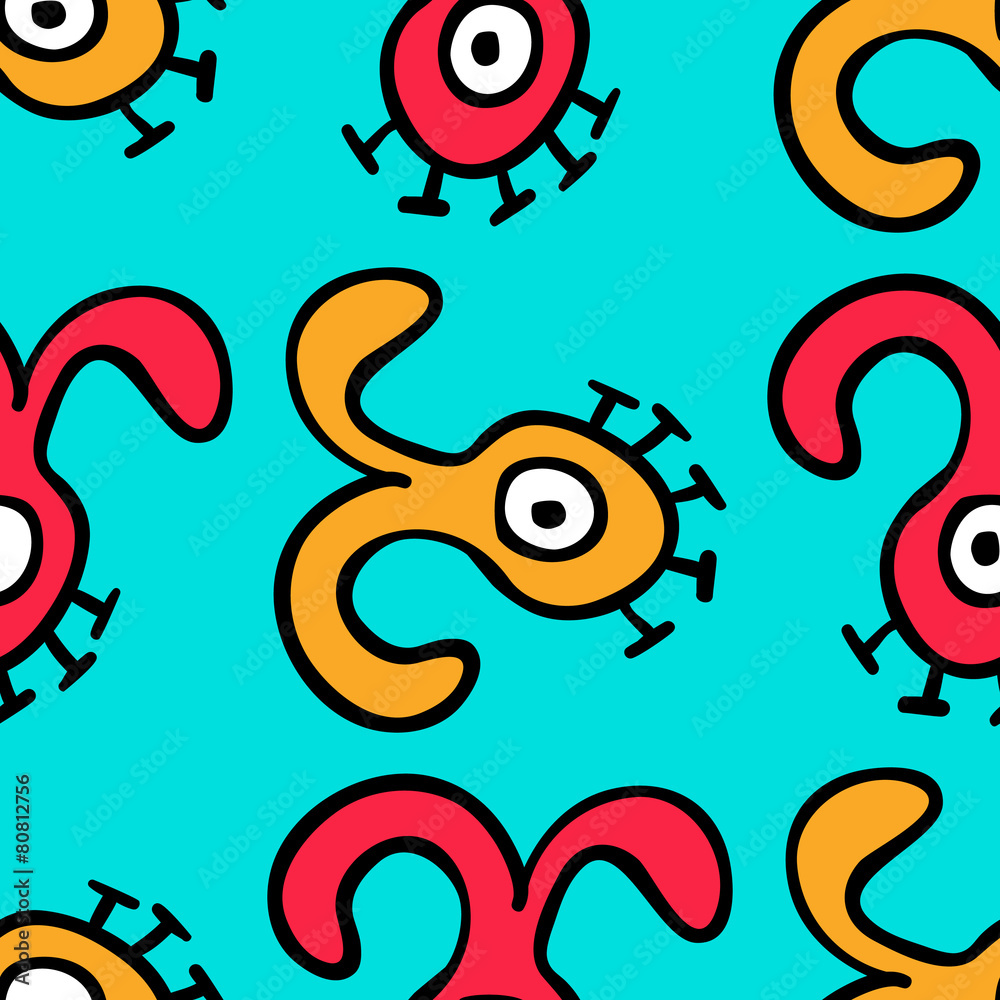 Obraz premium seamless pattern with cute aliens.
