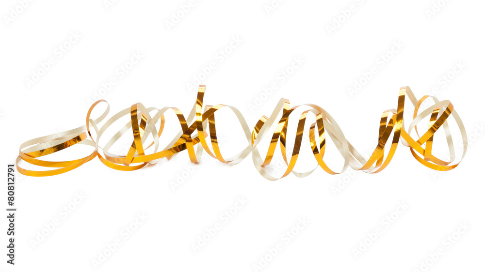 Gold serpentine isolated on white background Gold serpentine isolated on white background
