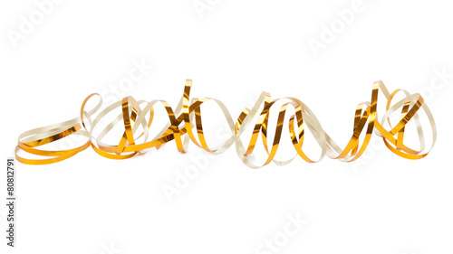 Gold serpentine isolated on white background photo