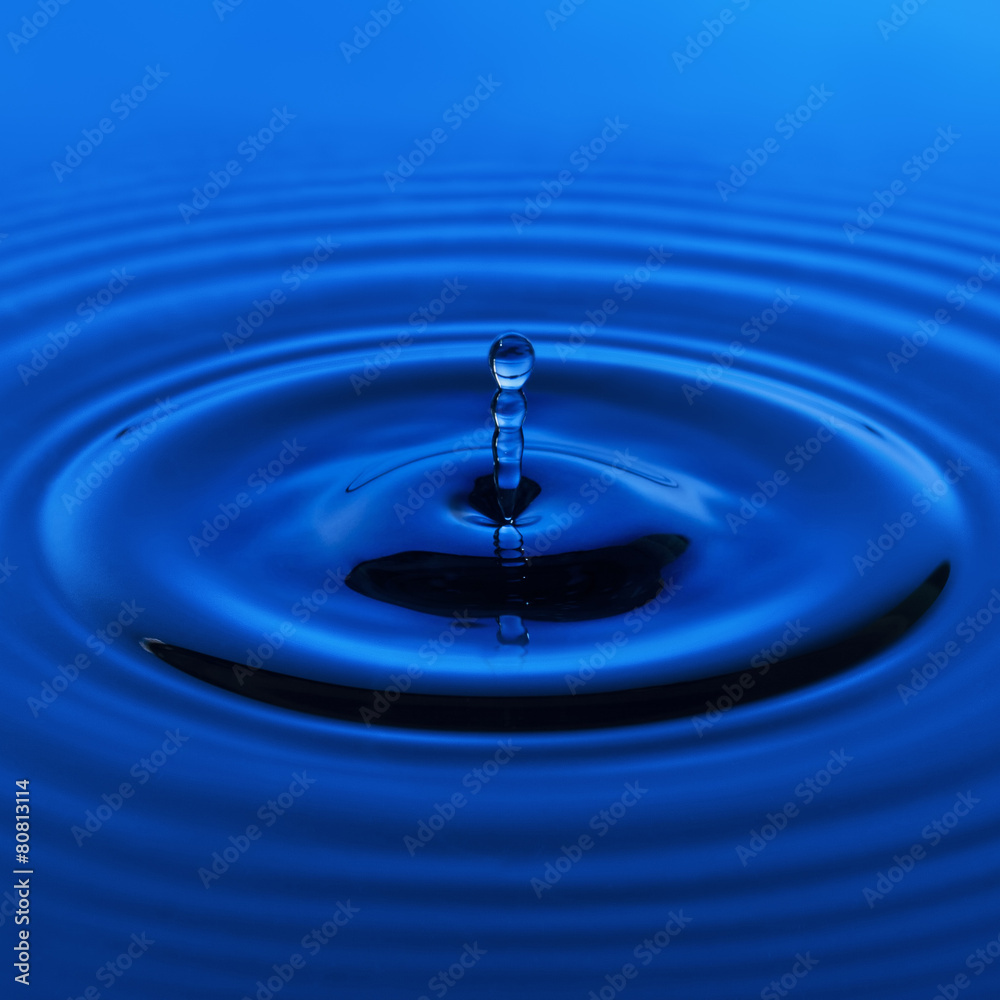 Water drop in blue. design element