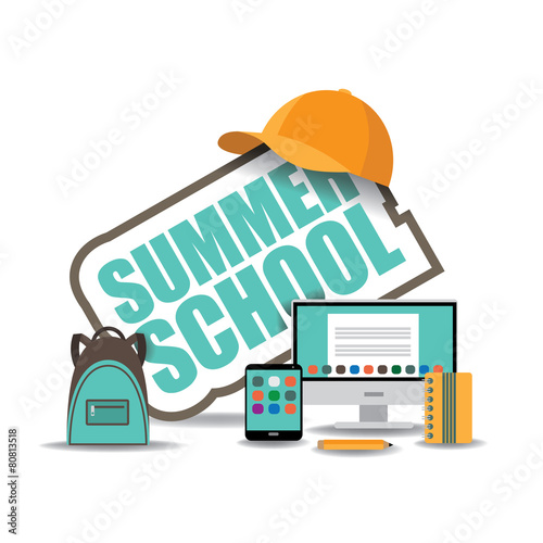 Summer school icon EPS 10 vector