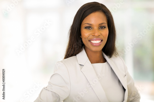 young afro american businesswoman close up