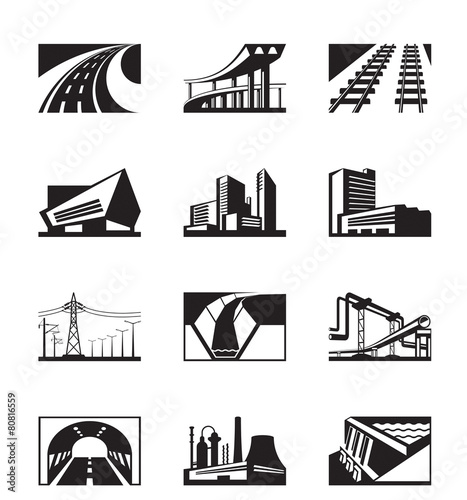 Different industrial construction - vector illustration