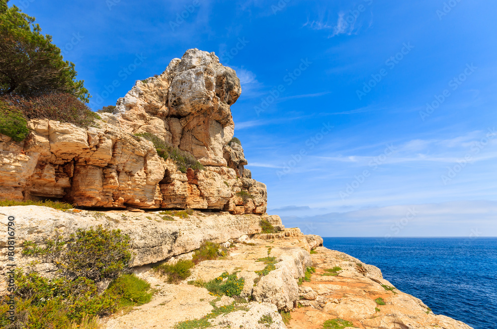 Rocks on coast of Majorca island, Spain