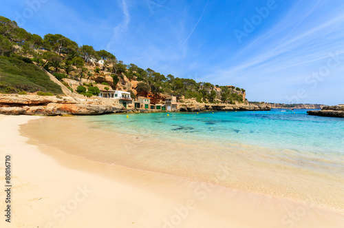Beautiful sandy Cala Llombards beach on Majorca island  Spain