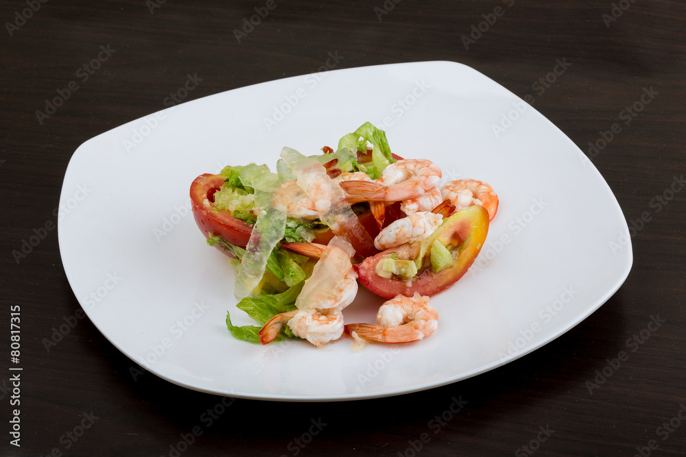 Shrimps with aloe vera salad Shrimps with aloe vera salad