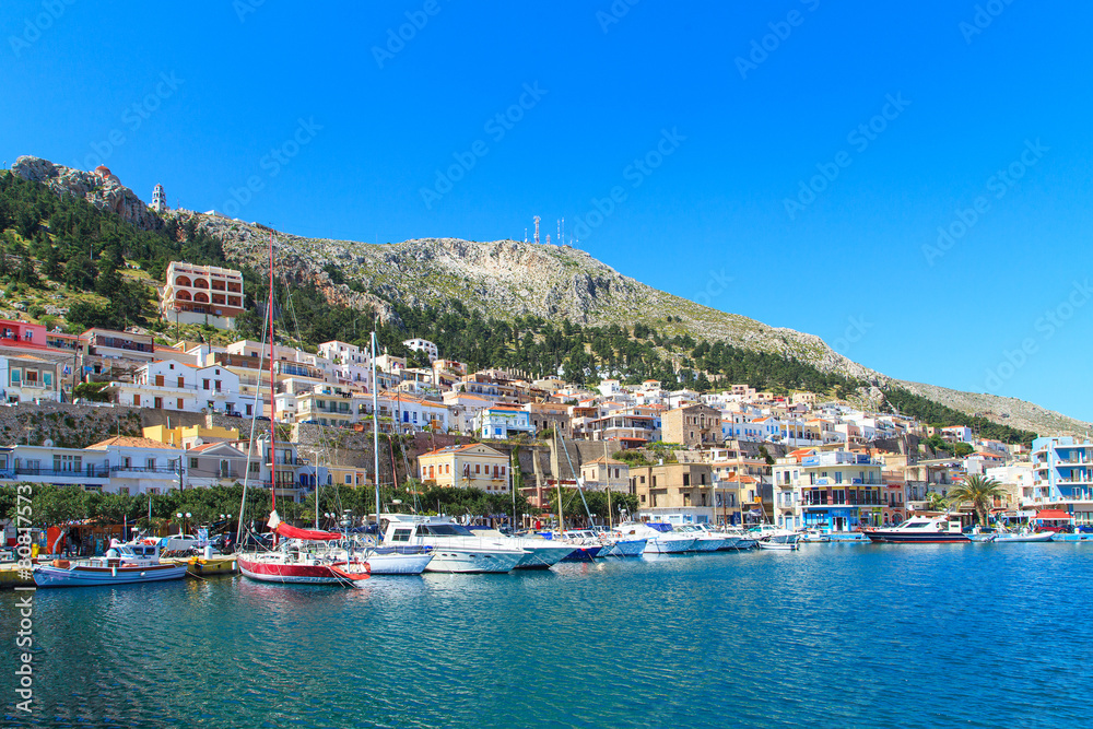 A view of a port in Kalymnos island, Greece